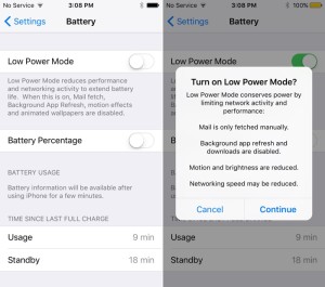 low power mode on iphone